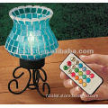 Mosaic glass lamp tealight with remote control